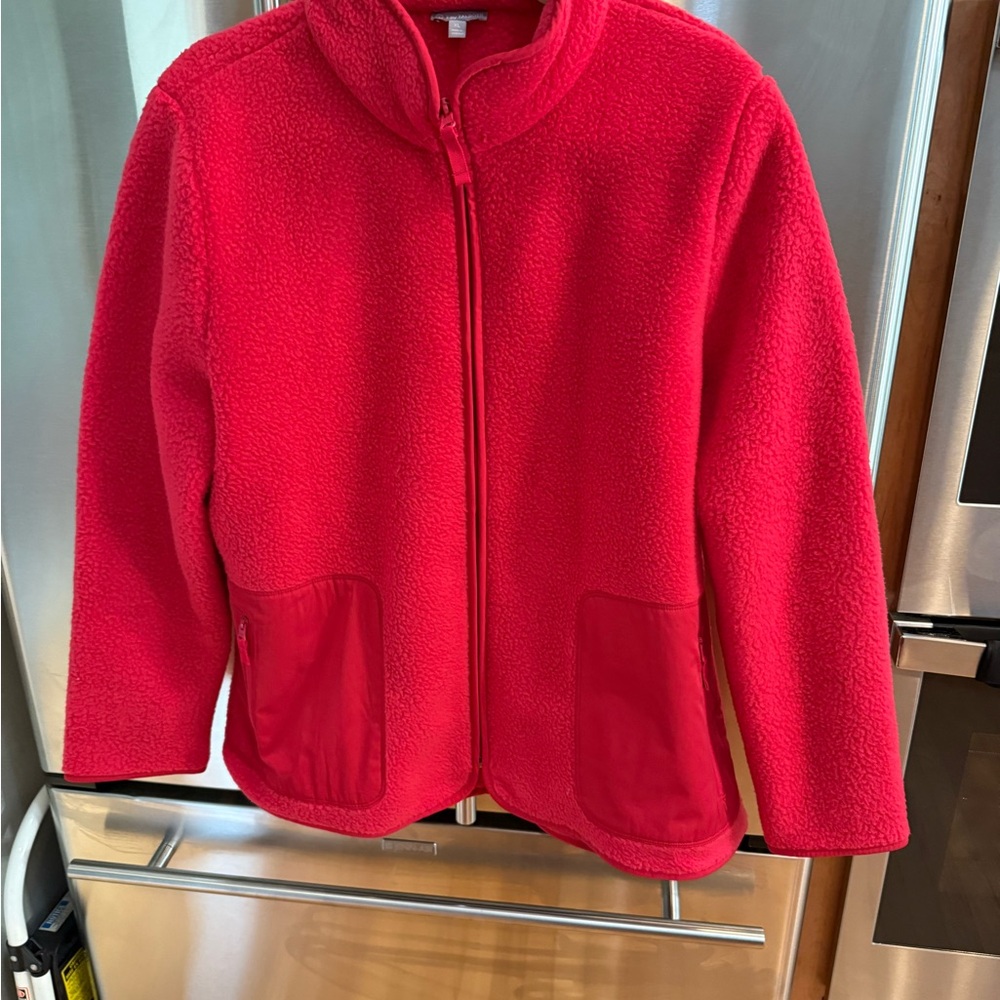 Talbots Vibrant Red Fleece Jacket